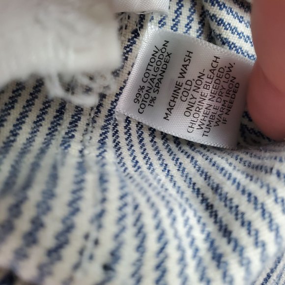 Ann Taylor Loft Denim Pin Stripe Conductor's Jacket Sz Small - Picture 12 of 12